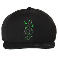 Music Note Shamrock Irish Music Teacher St Patricks Day Wool Snapback Cap