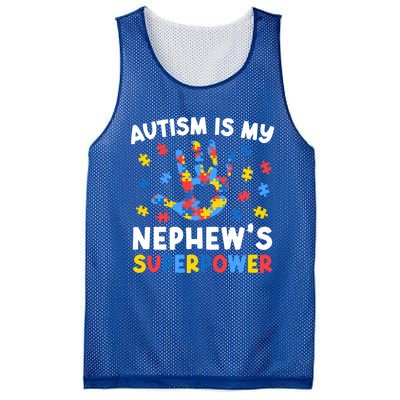 My NephewS Superpower Proud Autism Tia Autism Awareness Gift Mesh Reversible Basketball Jersey Tank