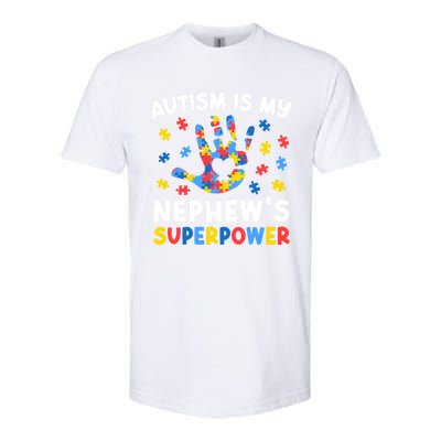 My NephewS Superpower Proud Autism Tia Autism Awareness Gift Softstyle CVC T-Shirt