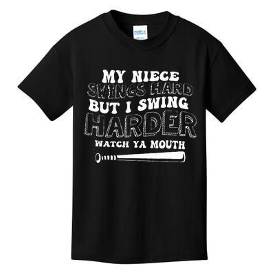 My Niece Swings Hard But I Swing Kids T-Shirt