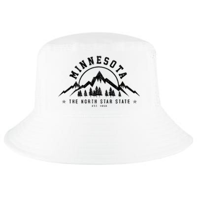 Minnesota North Star State Est. 1858 Vintage Mountains Gift Cool Comfort Performance Bucket Hat