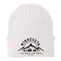 Minnesota North Star State Est. 1858 Vintage Mountains Gift Knit Cap Winter Beanie