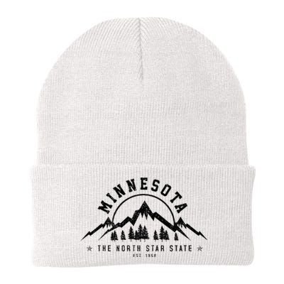 Minnesota North Star State Est. 1858 Vintage Mountains Gift Knit Cap Winter Beanie