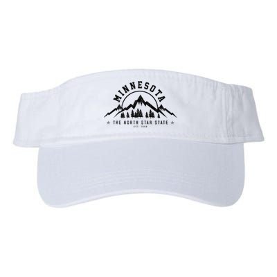 Minnesota North Star State Est. 1858 Vintage Mountains Gift Valucap Bio-Washed Visor