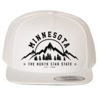 Minnesota North Star State Est. 1858 Vintage Mountains Gift Wool Snapback Cap