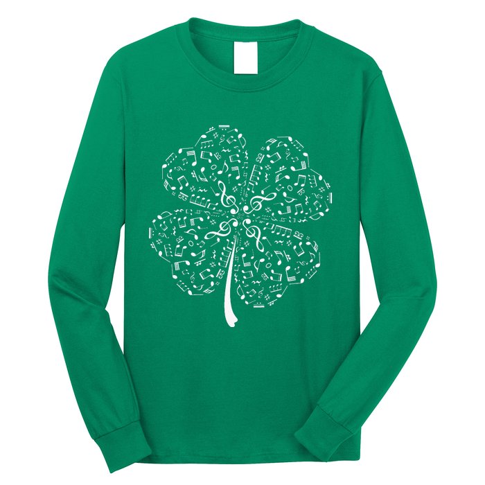 Music Note Shamrock Music Lover St Patrick's Day Long Sleeve Shirt