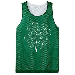 Music Note Shamrock Music Lover St Patrick's Day Mesh Reversible Basketball Jersey Tank