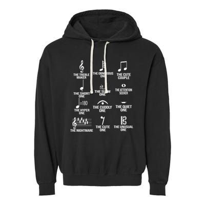 Musical Notes Symbol Humor Funny Garment-Dyed Fleece Hoodie