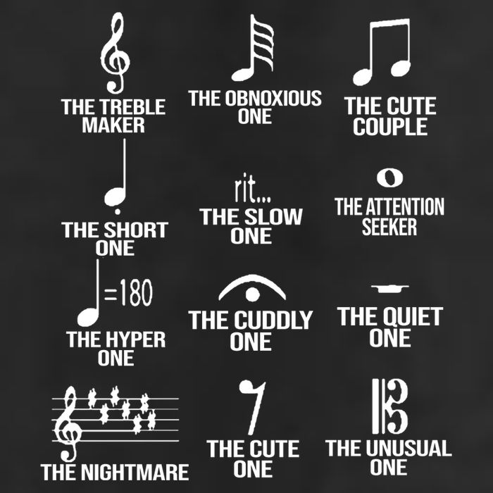 Musical Notes Symbol Humor Funny Garment-Dyed Heavyweight T-Shirt