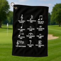 Musical Notes Symbol Humor Funny Golf Towel