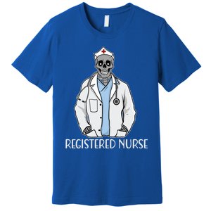 Medical Nursing Skull Registered Nurse Skeleton Halloween Gift Premium T-Shirt