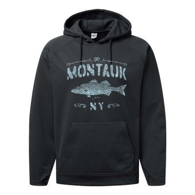 Montauk Ny Striped Bass Performance Fleece Hoodie