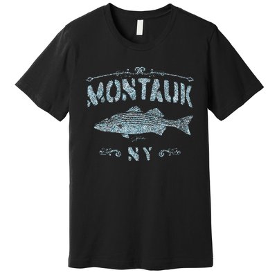 Montauk Ny Striped Bass Premium T-Shirt