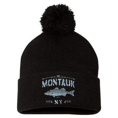 Montauk Ny Striped Bass Pom Pom 12in Knit Beanie