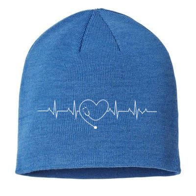 Medical Nursing Stethoscope Nurse Heartbeat Gift Heart Nurse Cute Gift Sustainable Beanie