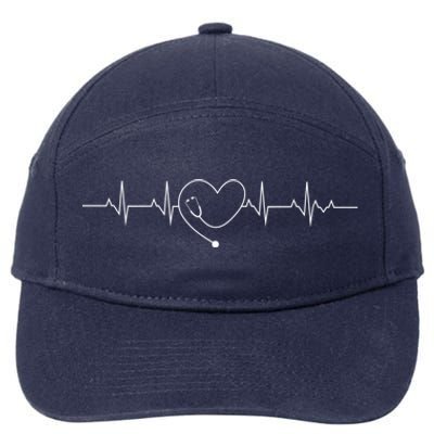 Medical Nursing Stethoscope Nurse Heartbeat Gift Heart Nurse Cute Gift 7-Panel Snapback Hat