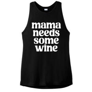 Mama Needs Some Wine Women Ladies PosiCharge Tri-Blend Wicking Tank