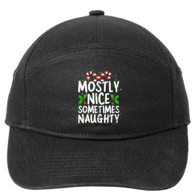 Mostly Nice Sometimes Naughty Christmas List 7-Panel Snapback Hat