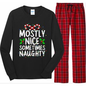 Mostly Nice Sometimes Naughty Christmas List Long Sleeve Pajama Set