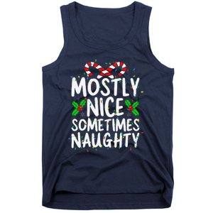 Mostly Nice Sometimes Naughty Christmas List Tank Top