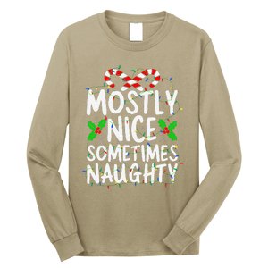 Mostly Nice Sometimes Naughty Christmas List Long Sleeve Shirt