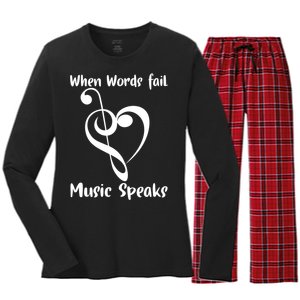 Musical Notes Symbol Gift For Musicians Loves Music Bb Life Women's Long Sleeve Flannel Pajama Set 