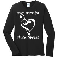 Musical Notes Symbol Gift For Musicians Loves Music Bb Life Ladies Long Sleeve Shirt