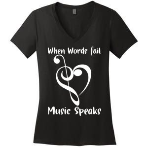 Musical Notes Symbol Gift For Musicians Loves Music Bb Life Women's V-Neck T-Shirt