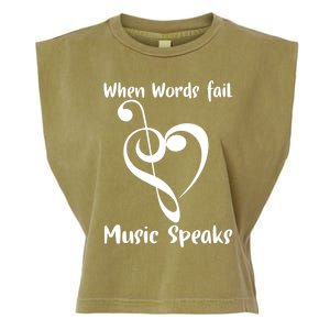 Musical Notes Symbol Gift For Musicians Loves Music Bb Life Garment-Dyed Women's Muscle Tee