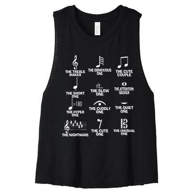 Musical Notes Symbol Definition Humor Women's Racerback Cropped Tank