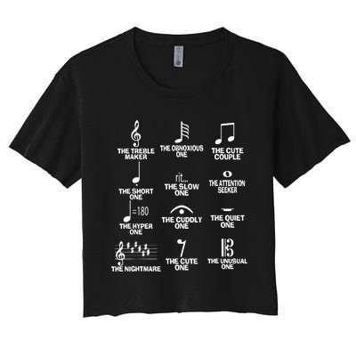 Musical Notes Symbol Definition Humor Women's Crop Top Tee