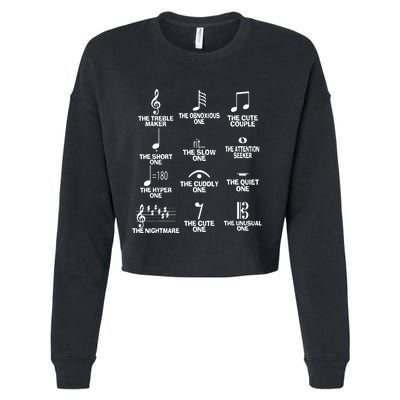 Musical Notes Symbol Definition Humor Cropped Pullover Crew