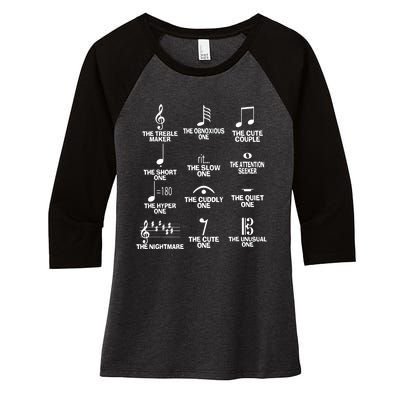 Musical Notes Symbol Definition Humor Women's Tri-Blend 3/4-Sleeve Raglan Shirt