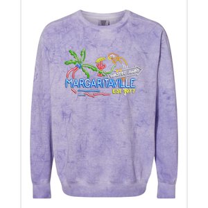 Margaritaville Neon Sign Colorblast Crewneck Sweatshirt