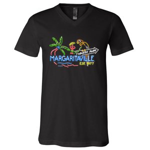 Margaritaville Neon Sign V-Neck T-Shirt