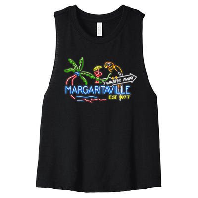 Margaritaville Neon Sign Women's Racerback Cropped Tank