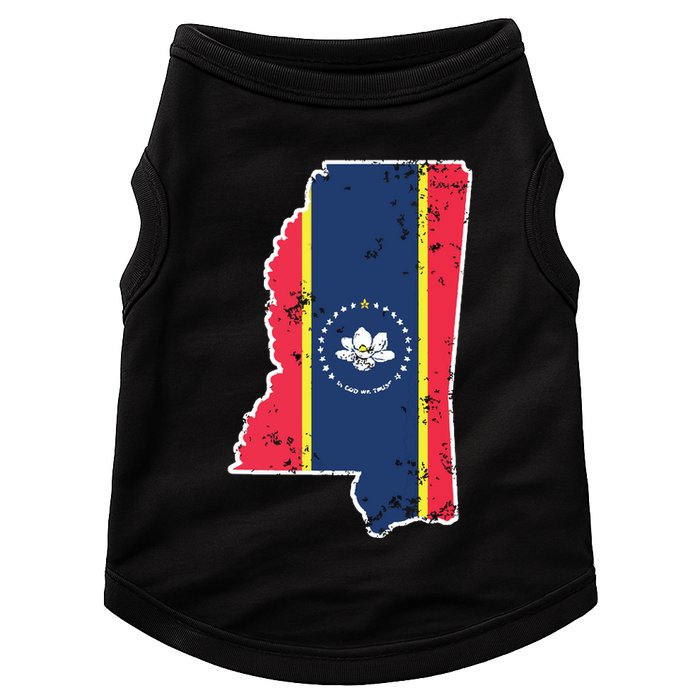 Mississippi New State Flag Weathered Design Southerner Doggie Tank