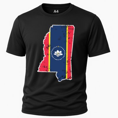 Mississippi New State Flag Weathered Design Southerner Performance Shirt
