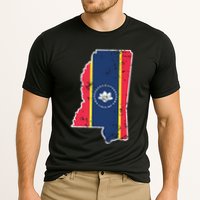 Mississippi New State Flag Weathered Design Southerner Cooling Performance Crew T-Shirt