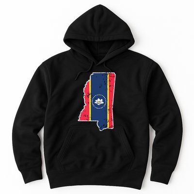 Mississippi New State Flag Weathered Design Southerner Hoodie