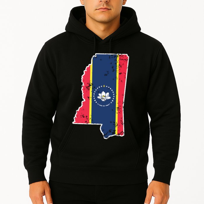 Mississippi New State Flag Weathered Design Southerner Hoodie