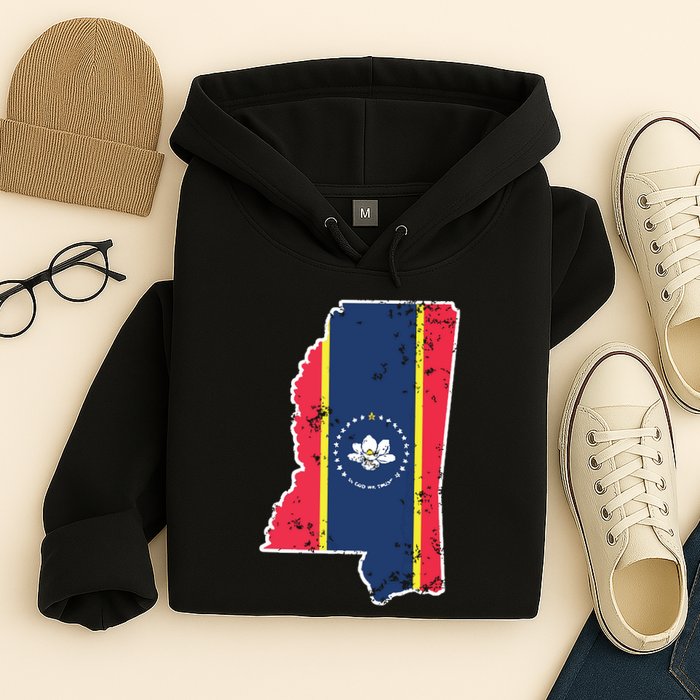 Mississippi New State Flag Weathered Design Southerner Hoodie