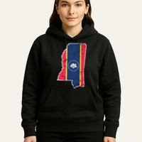 Mississippi New State Flag Weathered Design Southerner Hoodie