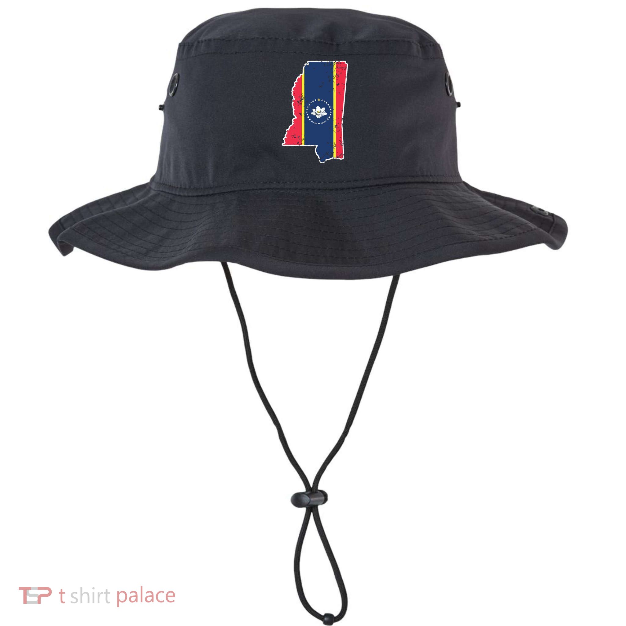 Mississippi New State Flag Weathered Design Southerner Bucket Hat