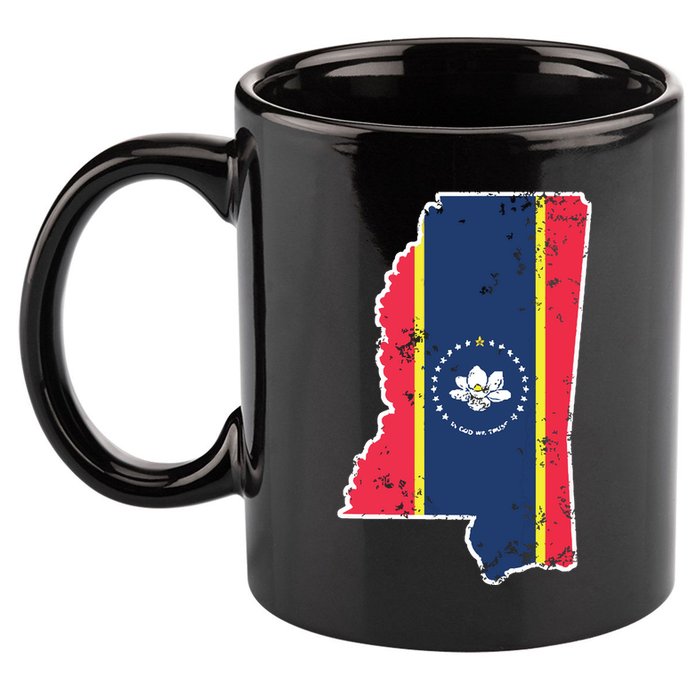 Mississippi New State Flag Weathered Design Southerner 11oz C Handle Ceramic Mug