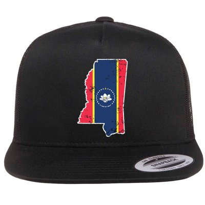 Mississippi New State Flag Weathered Design Southerner Flatbill Hat