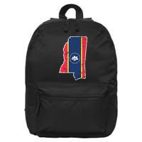 Mississippi New State Flag Weathered Design Southerner 16 in Basic Backpack