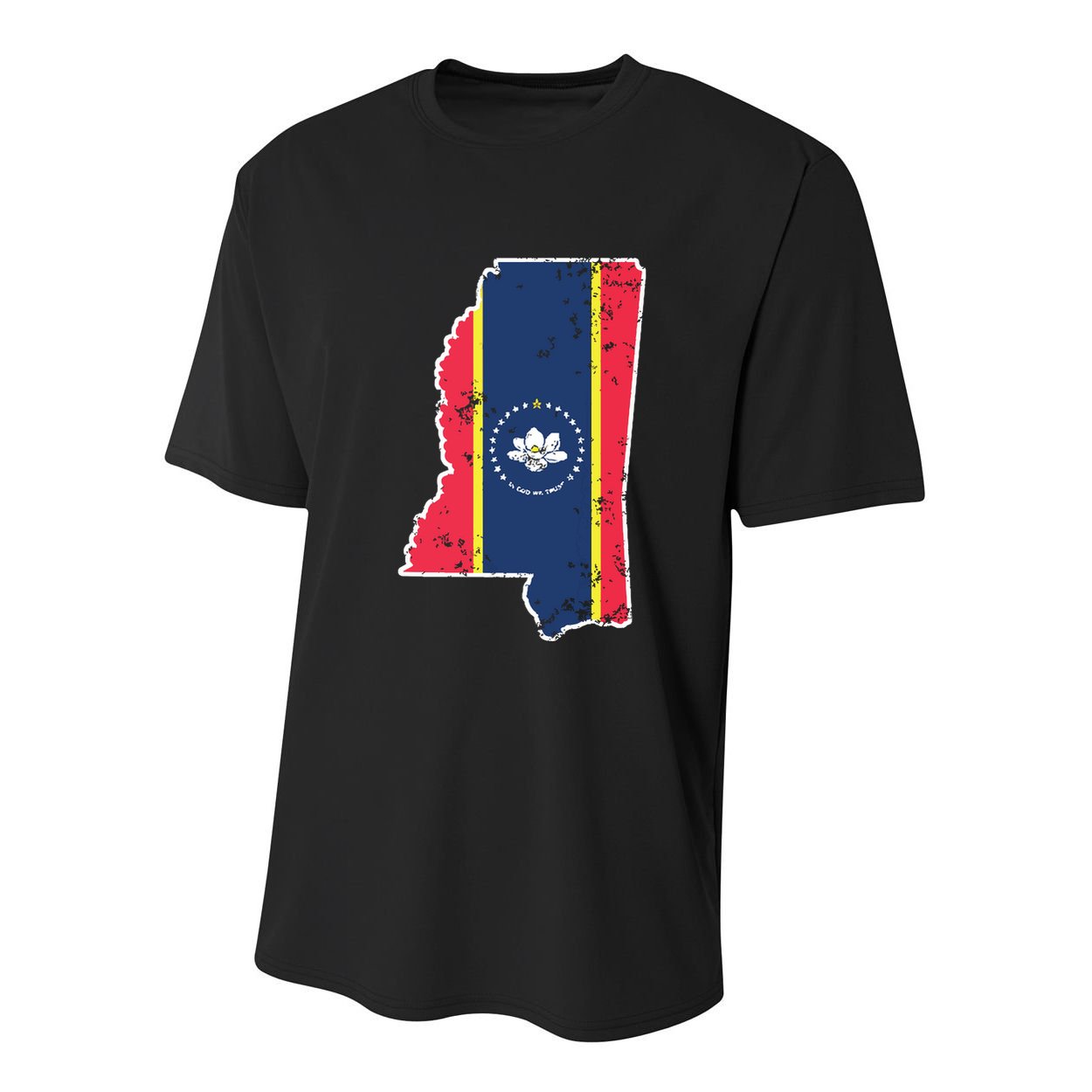 Mississippi New State Flag Weathered Design Southerner Youth Performance Sprint T-Shirt