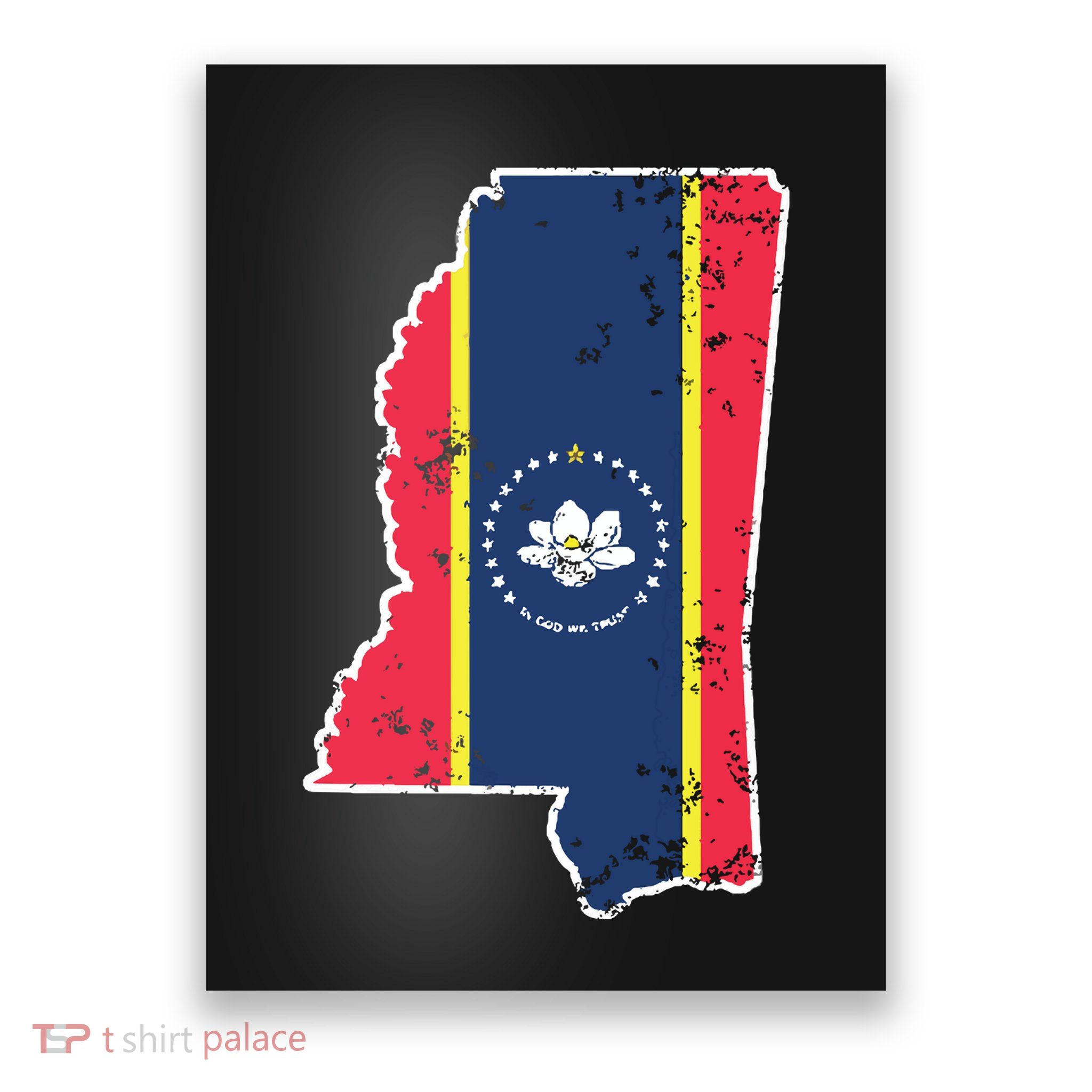Mississippi New State Flag Weathered Design Southerner Poster