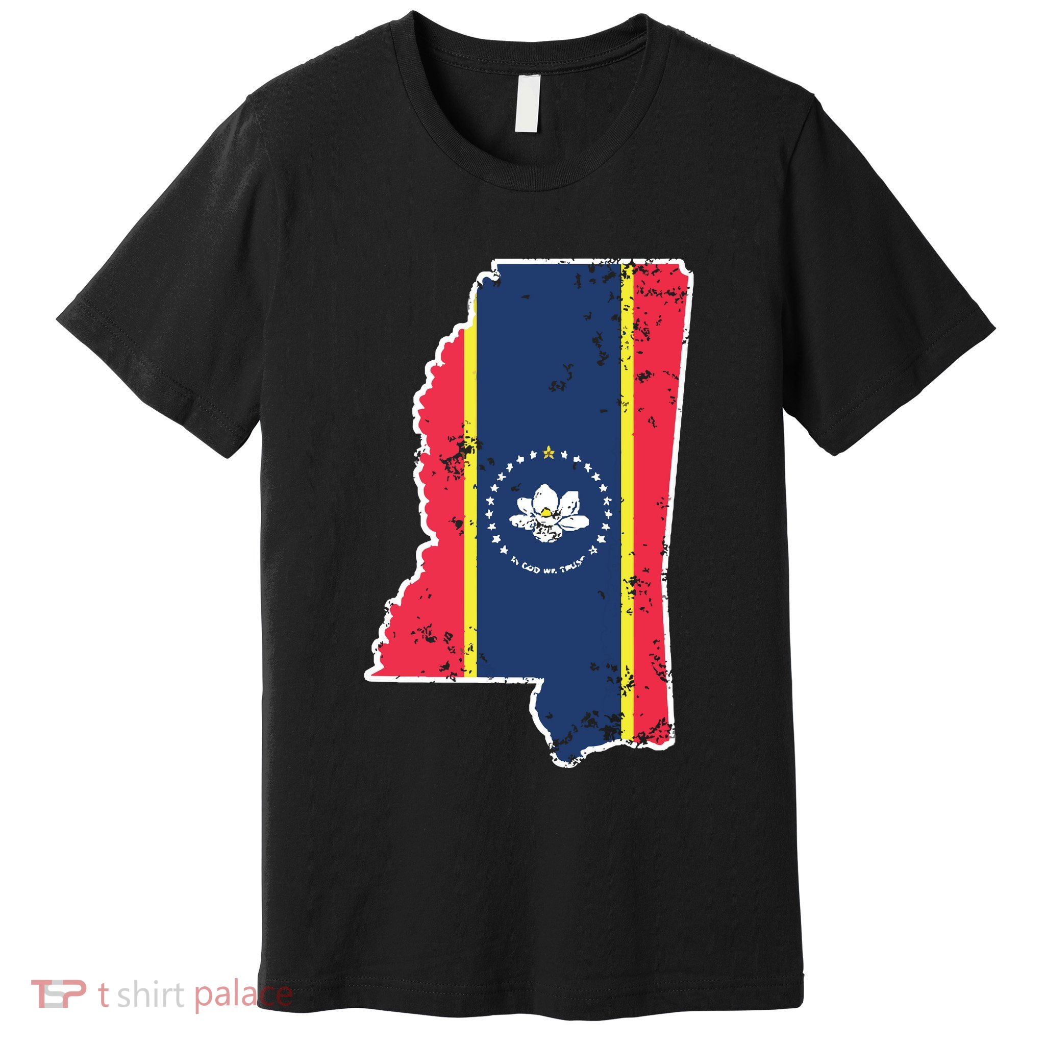 Mississippi New State Flag Weathered Design Southerner Premium T-Shirt
